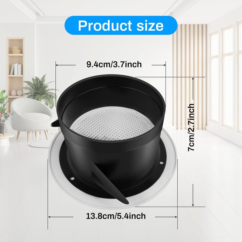 Quadafy 4 Inch Soffit Vents Round Vent Cover with Built-in Fly Screen for Bathroom Exhaust Fan, Office & Home, (100mm) - Image 2